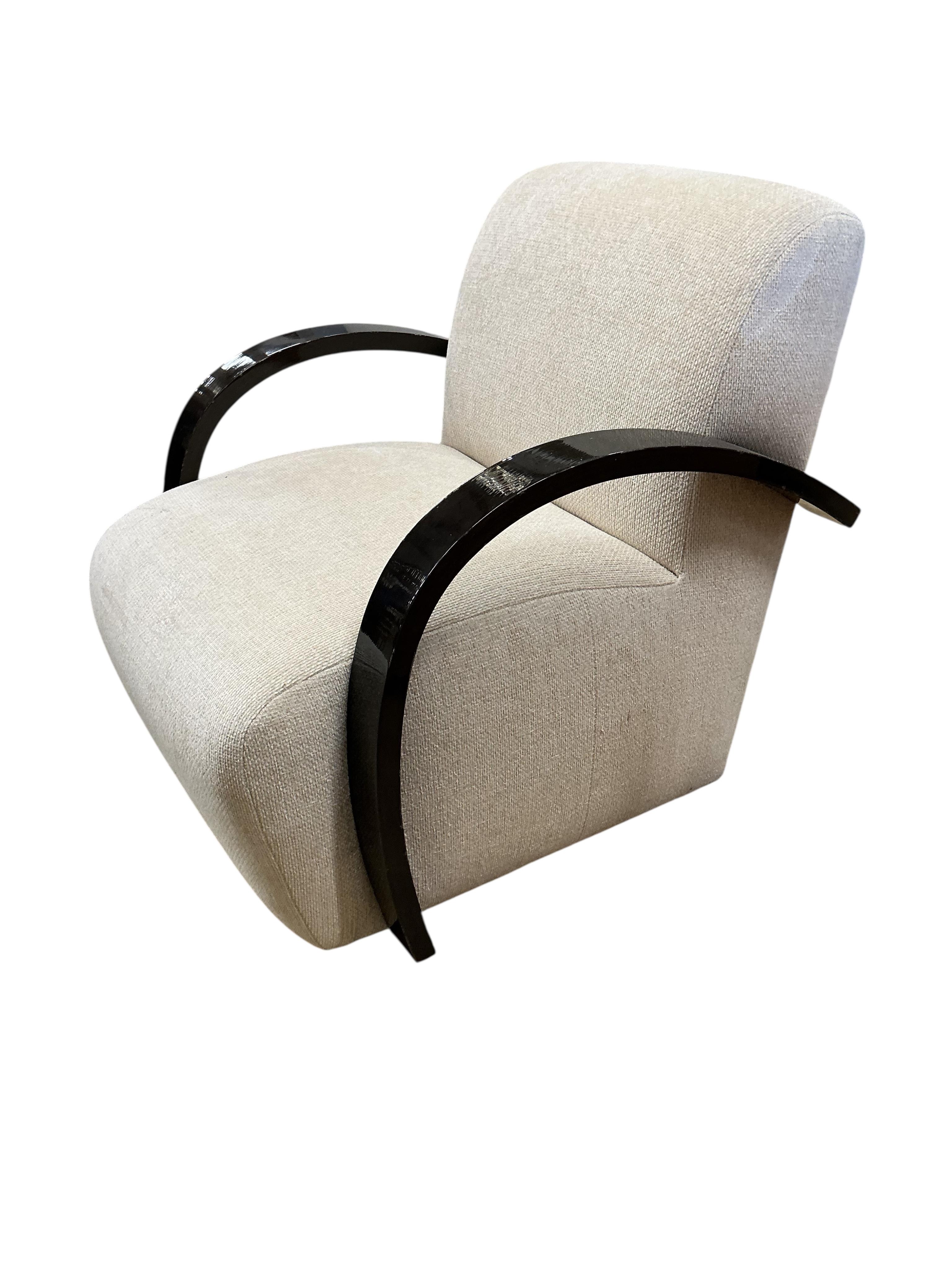 A pair of contemporary J. Robert Scott Hampton Place lounge chairs, width 77cm, depth 84cm, height 84cm